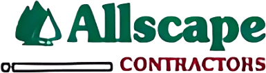 Allscape Contractors logo with leaf icon